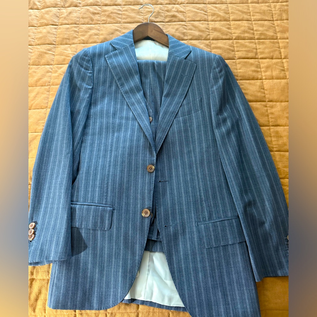 Suitsupply Us/Uk Size 34r Super 130s Wool Three Piece Suit